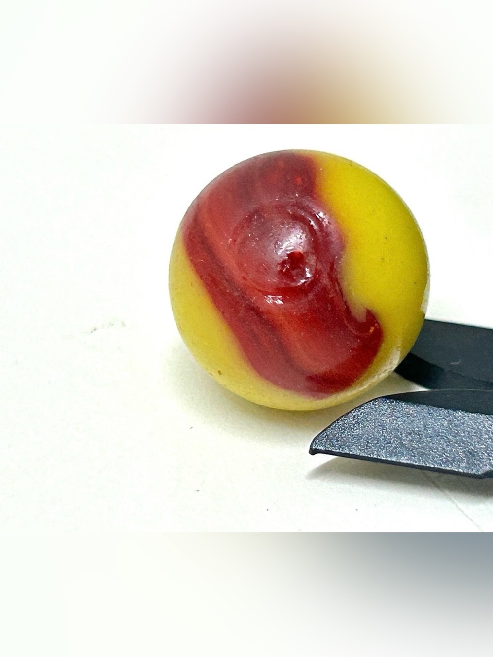 Antique Akro Agate Ketchup & Mustard Patch Marble